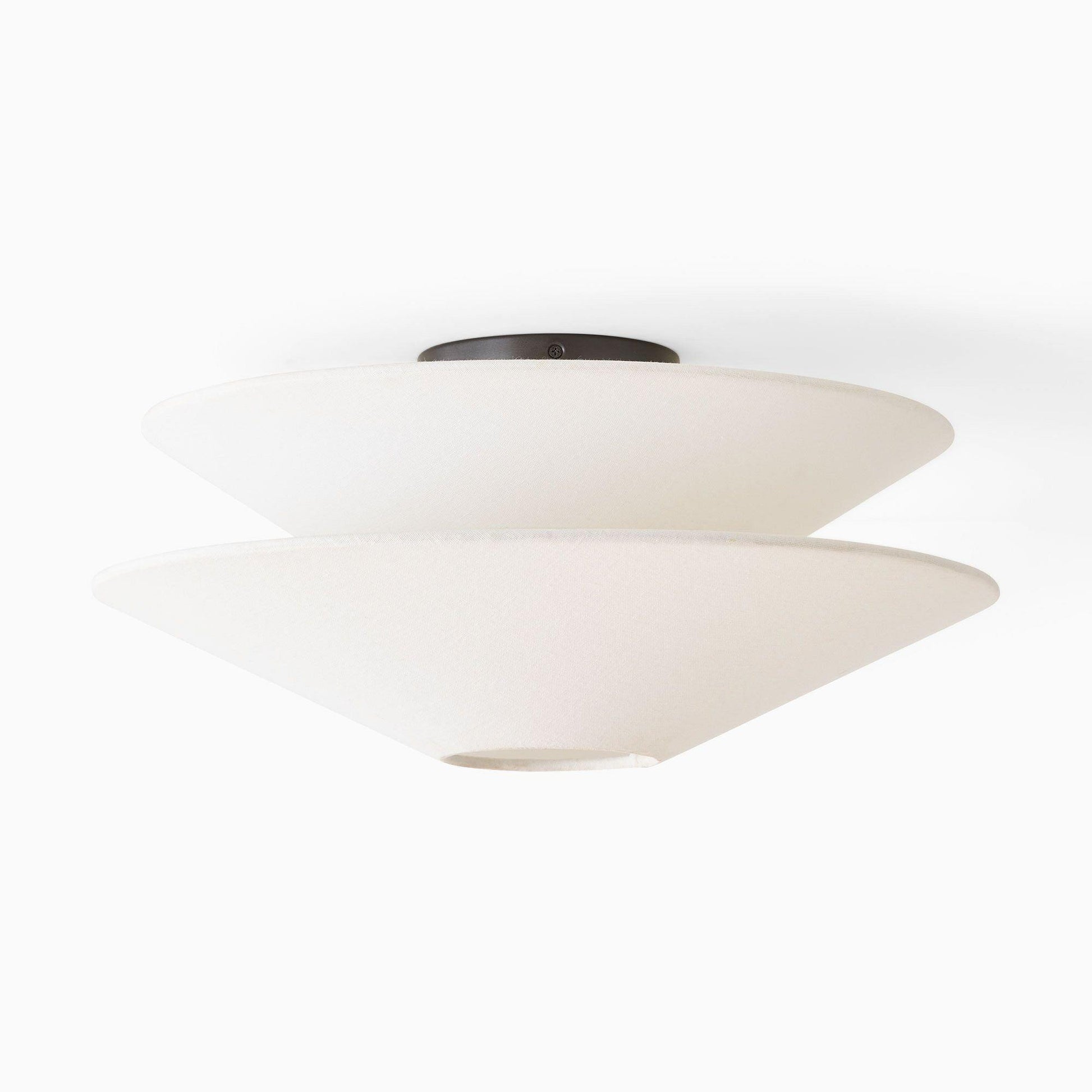 Lina | Flush Mount Ceiling Light Fixture with Soft White Linen Design | Modern Elegance for Living Rooms and Bedrooms 0