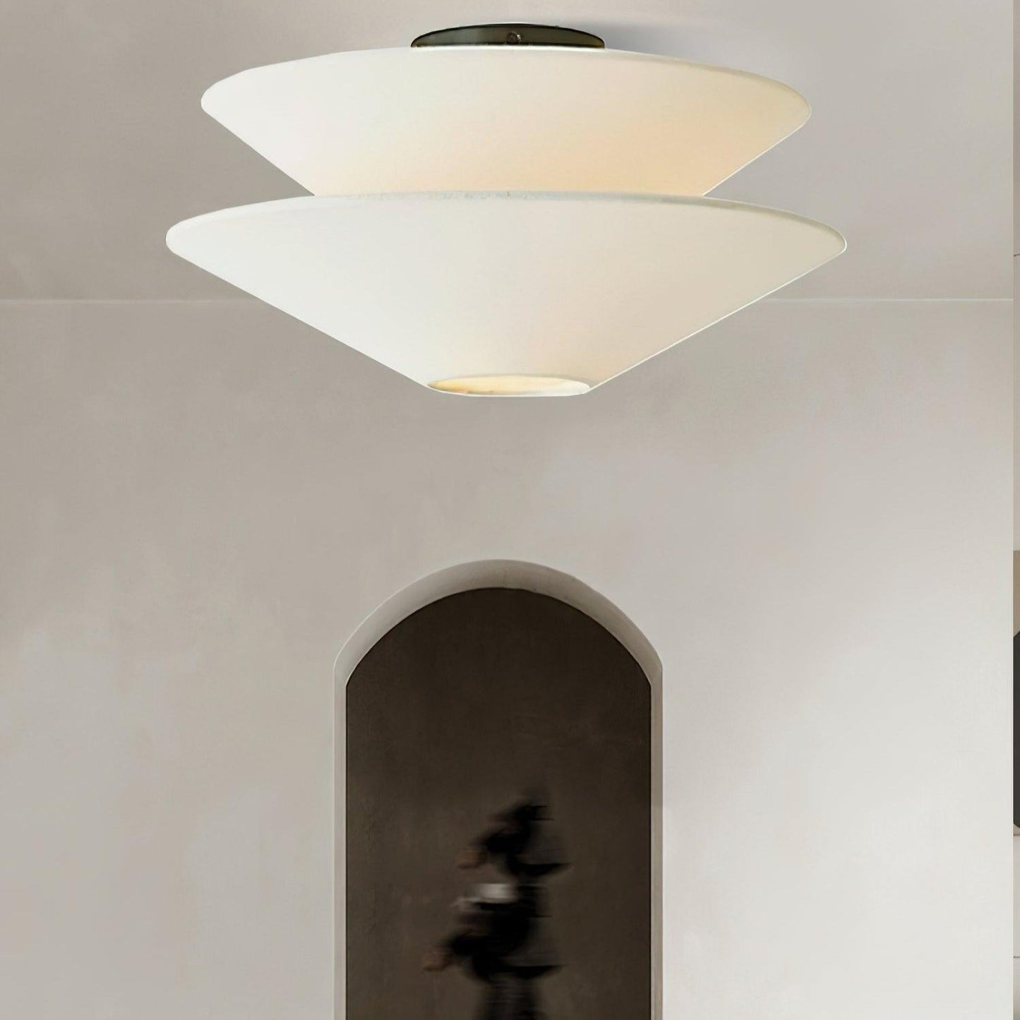 Lina | Flush Mount Ceiling Light Fixture with Soft White Linen Design | Modern Elegance for Living Rooms and Bedrooms 7