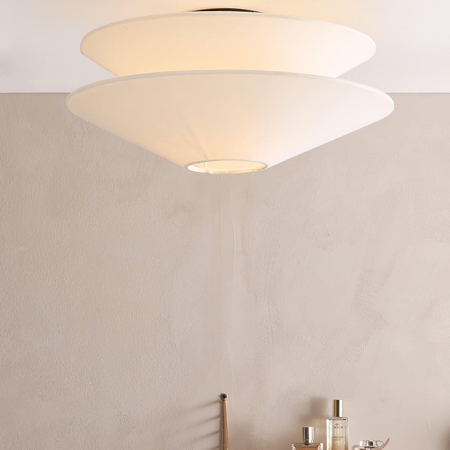 Lina | Flush Mount Ceiling Light Fixture with Soft White Linen Design | Modern Elegance for Living Rooms and Bedrooms 8