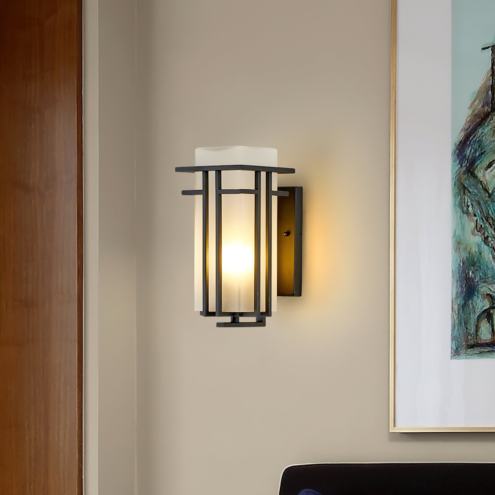 Linden Collection | Outdoor Wall Lantern with Retro Design | Durable Iron Sconce for Elegant Outdoor Spaces 7