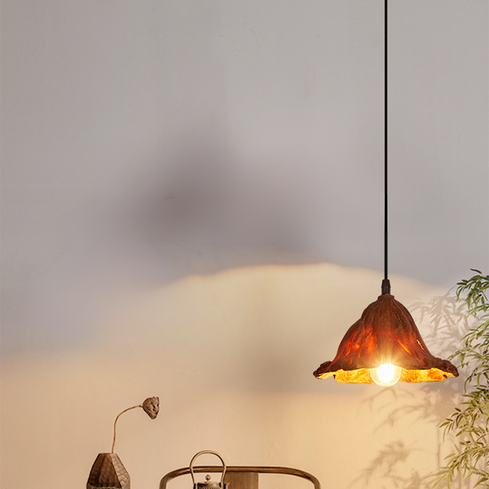 Lotus Leaf | Glass Pendant Light with Adjustable Cord | Elegant Fixture for Kitchen and Dining Areas 0