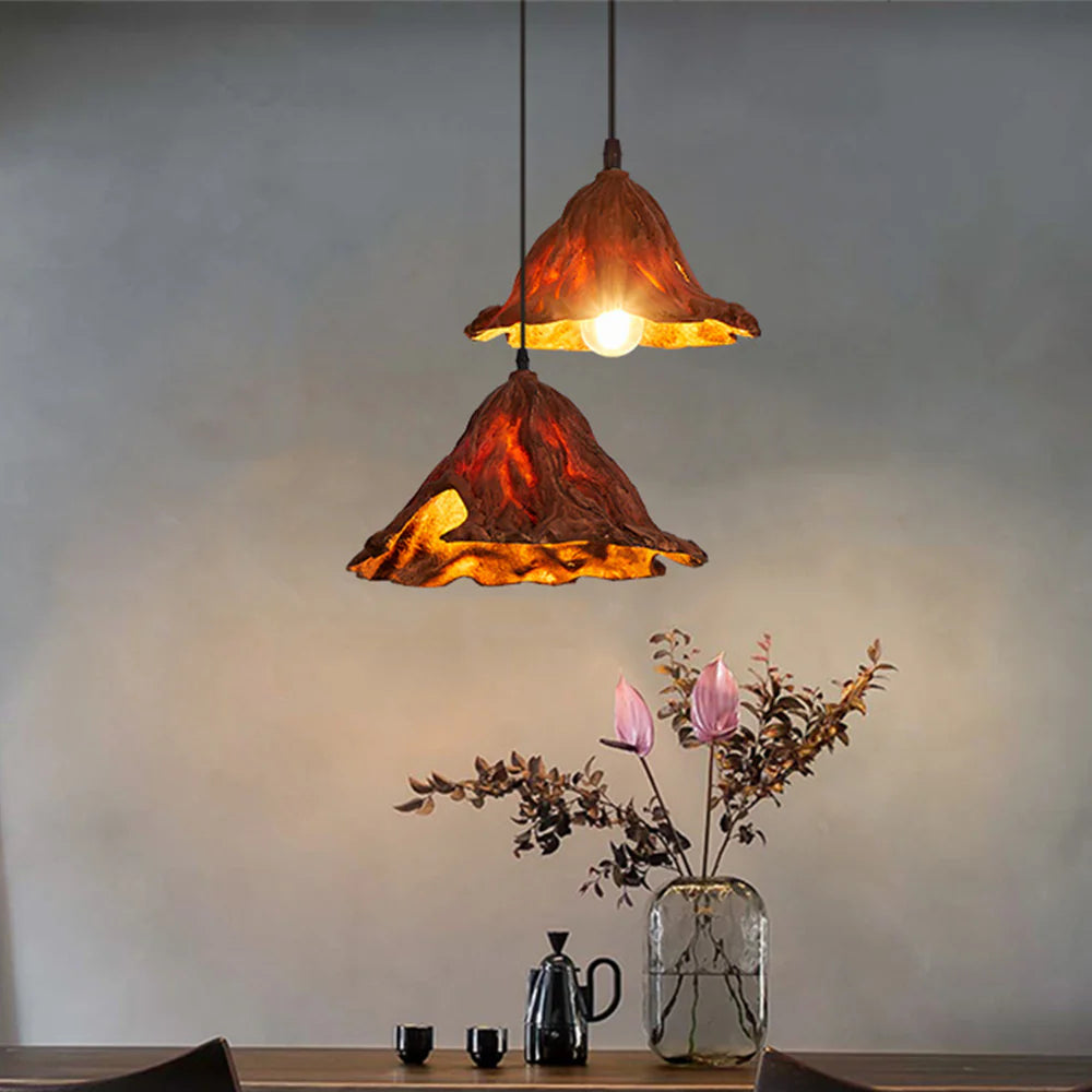 Lotus Leaf | Glass Pendant Light with Adjustable Cord | Elegant Fixture for Kitchen and Dining Areas 2