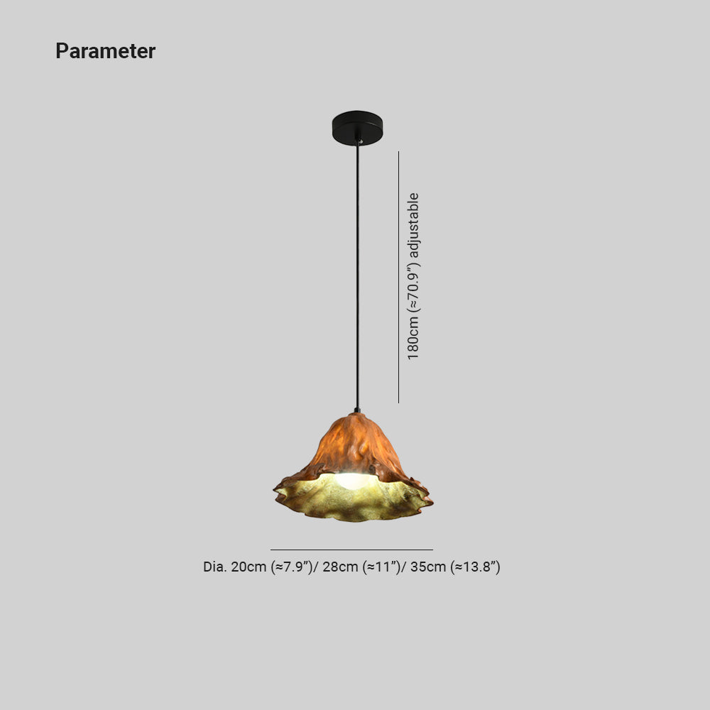Lotus Leaf | Glass Pendant Light with Adjustable Cord | Elegant Fixture for Kitchen and Dining Areas 4