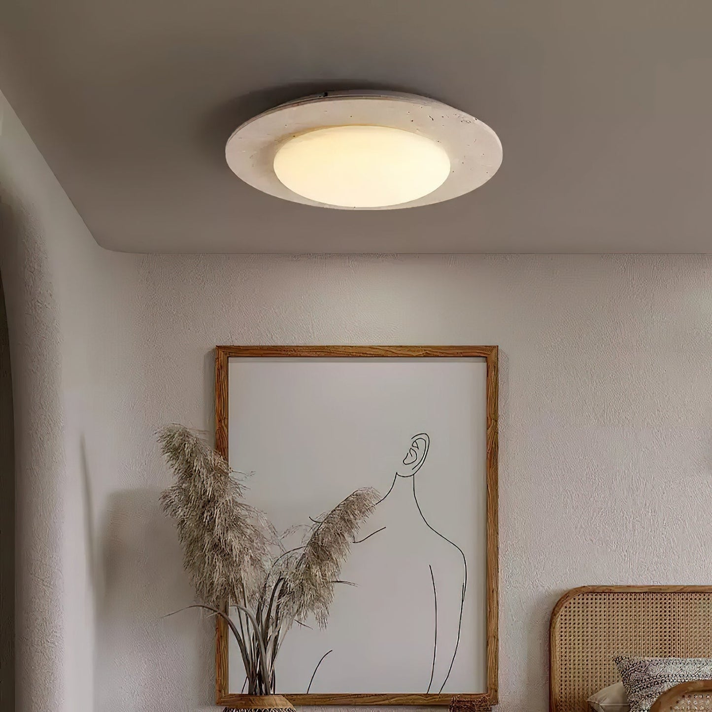 LumenCraft | Elegant Natural Wood Flush Mount Ceiling Light Fixture 0