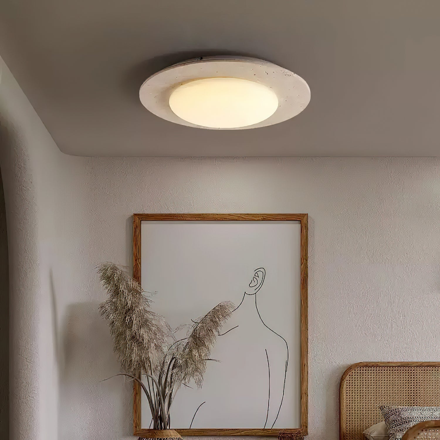 LumenCraft | Elegant Natural Wood Flush Mount Ceiling Light Fixture 0