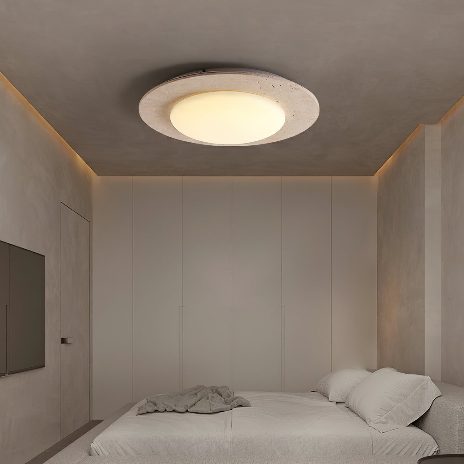 LumenCraft | Elegant Natural Wood Flush Mount Ceiling Light Fixture 1