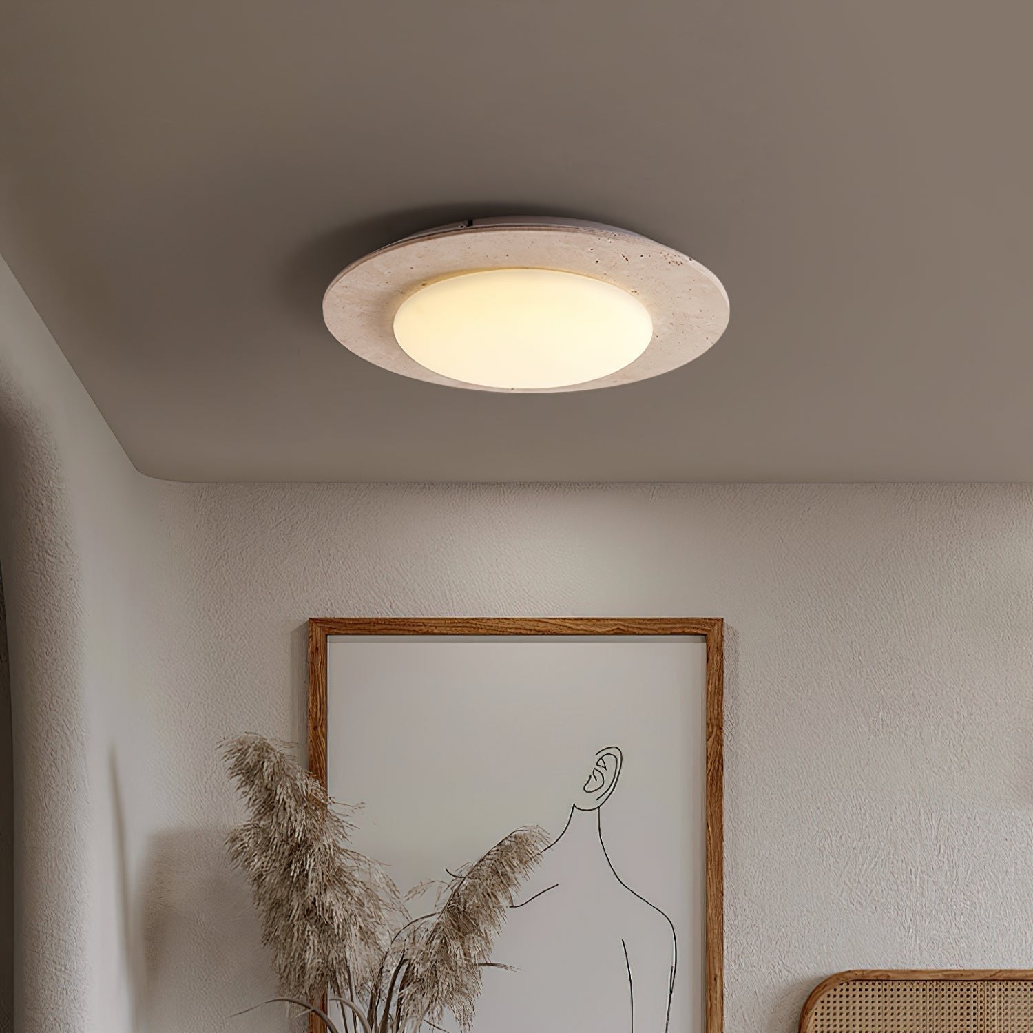 LumenCraft | Elegant Natural Wood Flush Mount Ceiling Light Fixture 4