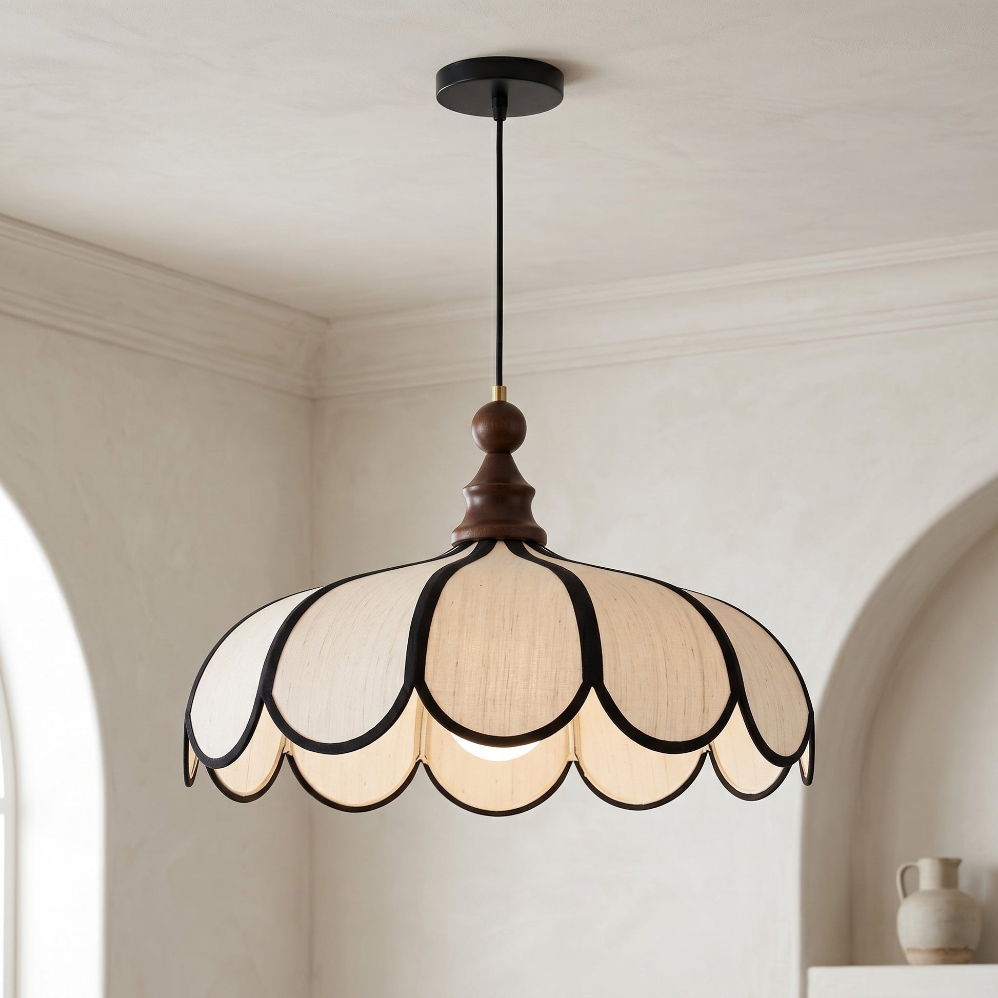 Lumen Bellerin | Pendant Lamp with Hand-Woven Abaca Shade | Adjustable Height for Warm Ambient Lighting 0