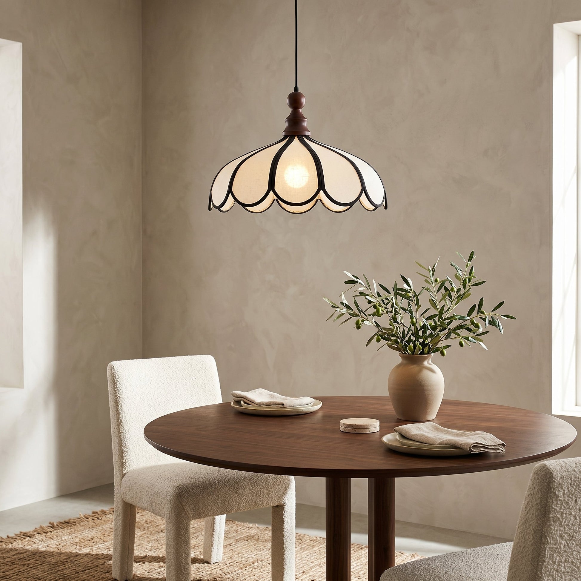 Lumen Bellerin | Pendant Lamp with Hand-Woven Abaca Shade | Adjustable Height for Warm Ambient Lighting 1