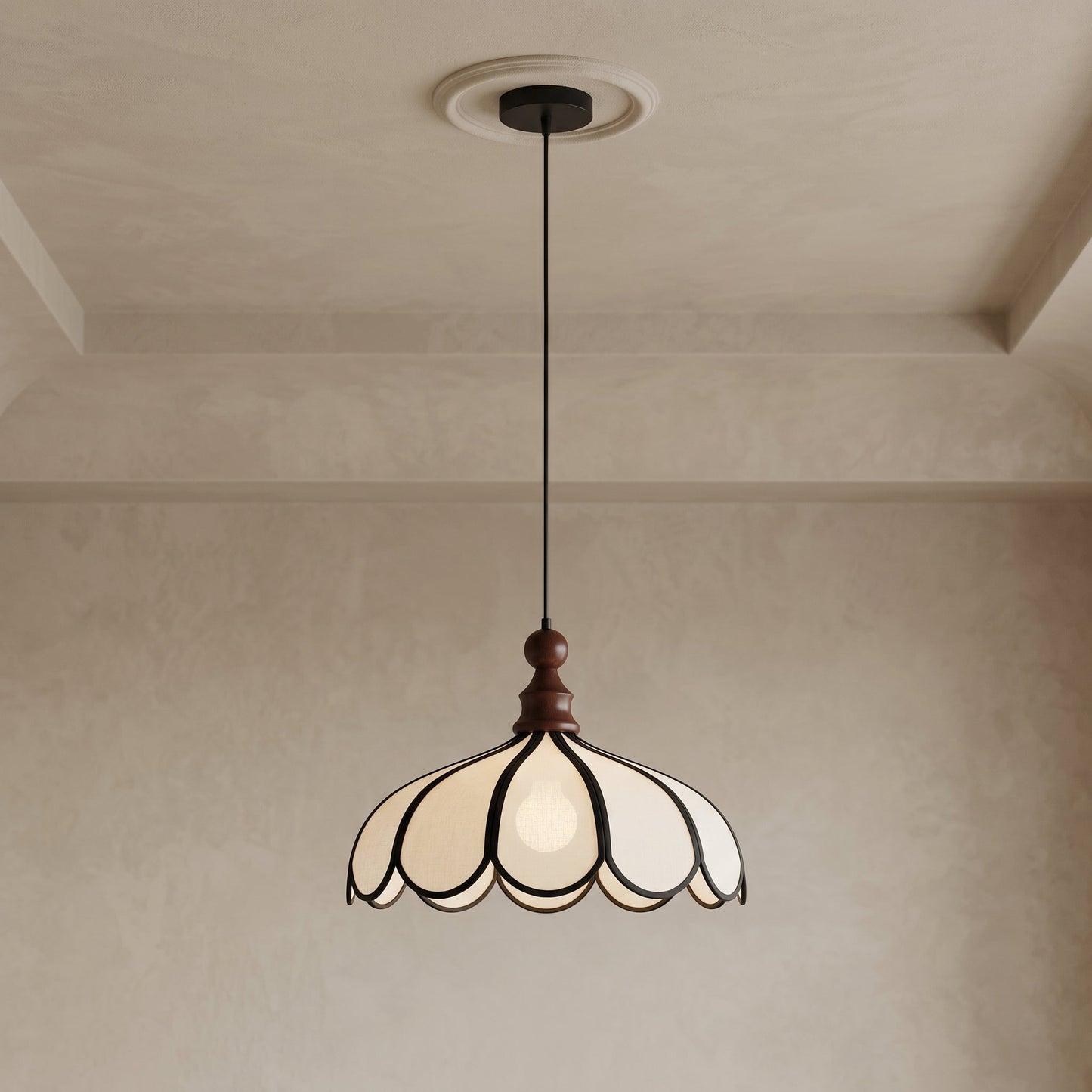 Lumen Bellerin | Pendant Lamp with Hand-Woven Abaca Shade | Adjustable Height for Warm Ambient Lighting 2