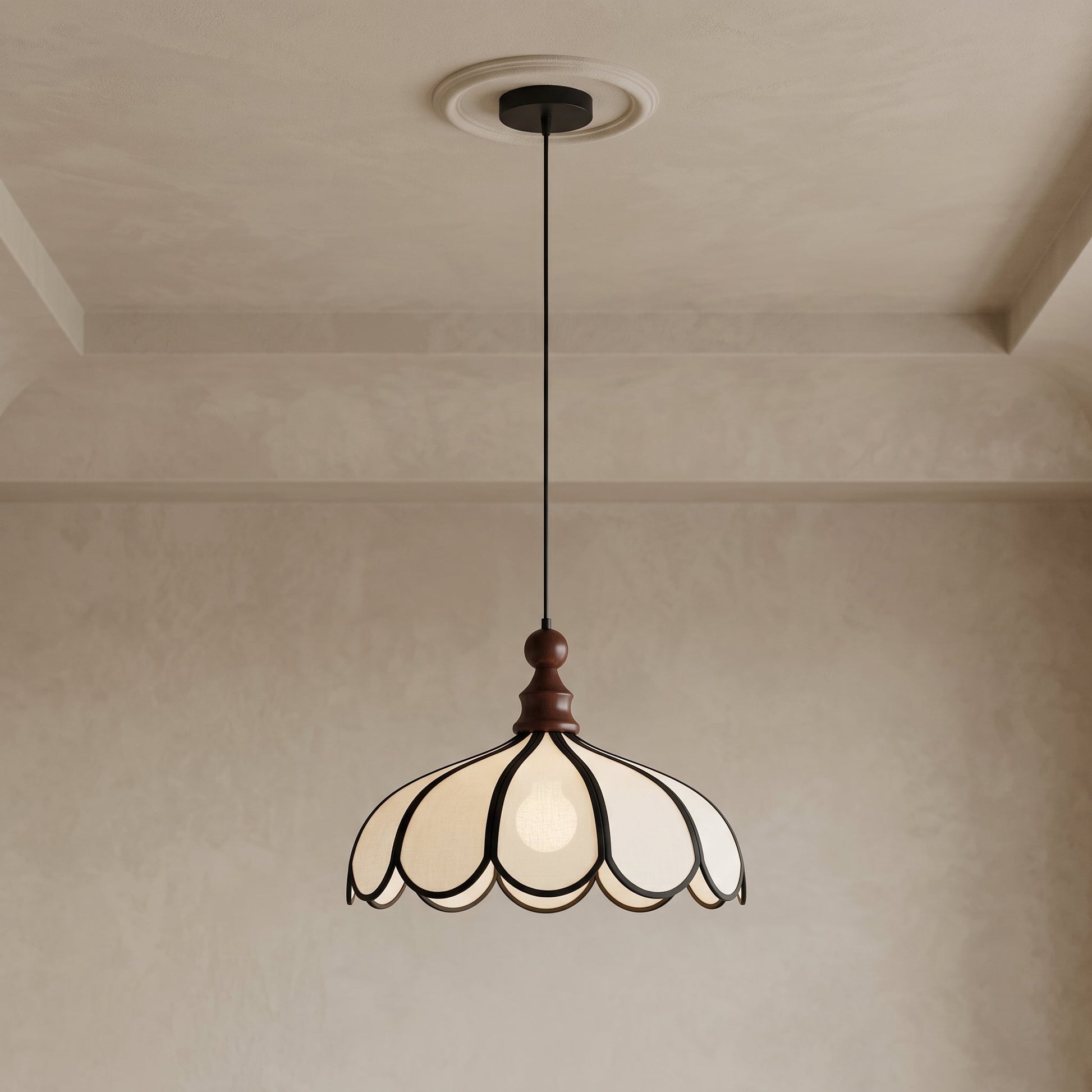 Lumen Bellerin | Pendant Lamp with Hand-Woven Abaca Shade | Adjustable Height for Warm Ambient Lighting 2