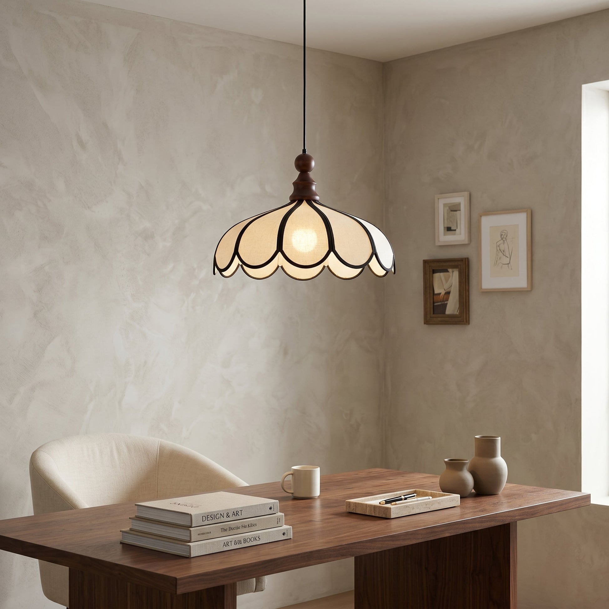Lumen Bellerin | Pendant Lamp with Hand-Woven Abaca Shade | Adjustable Height for Warm Ambient Lighting 3