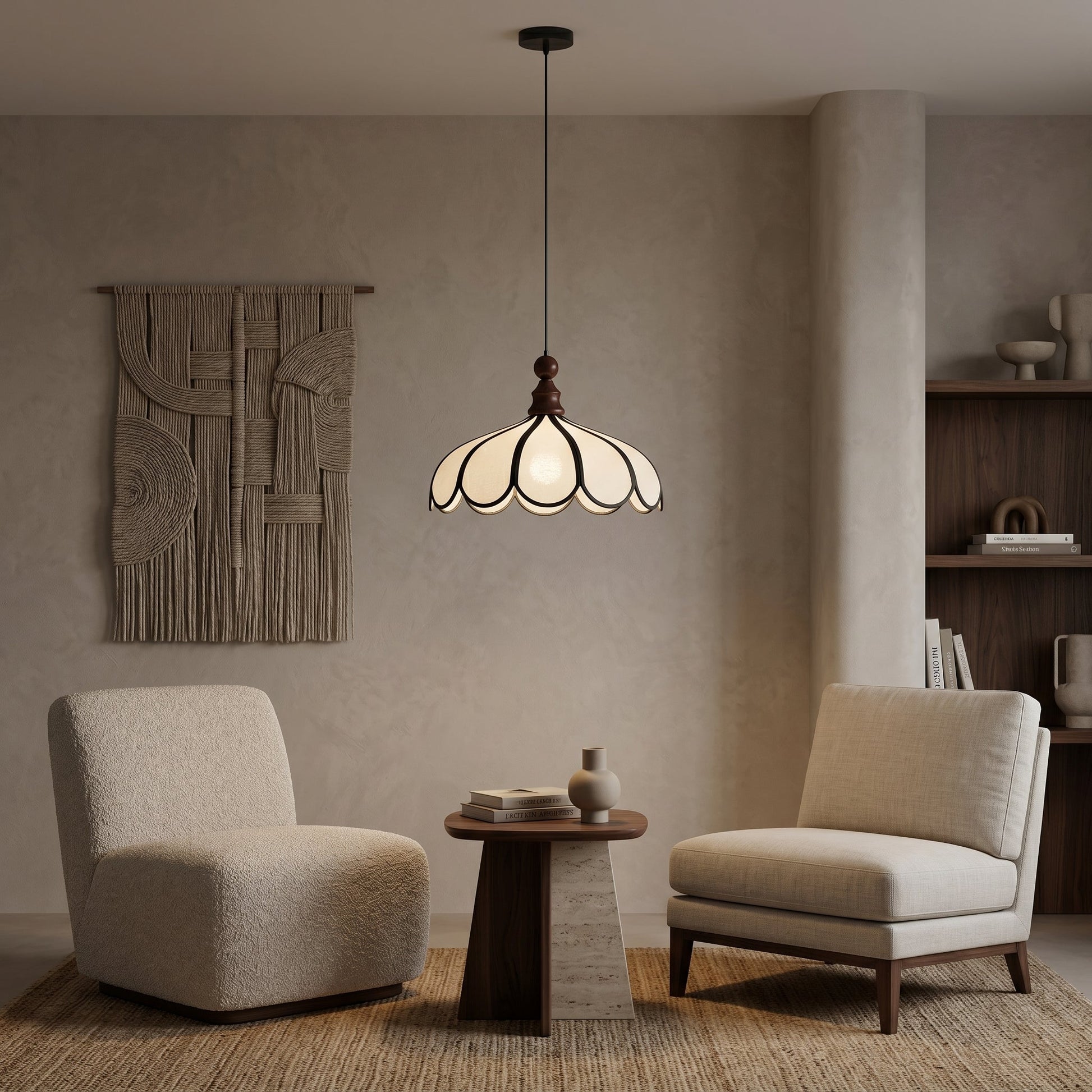 Lumen Bellerin | Pendant Lamp with Hand-Woven Abaca Shade | Adjustable Height for Warm Ambient Lighting 4
