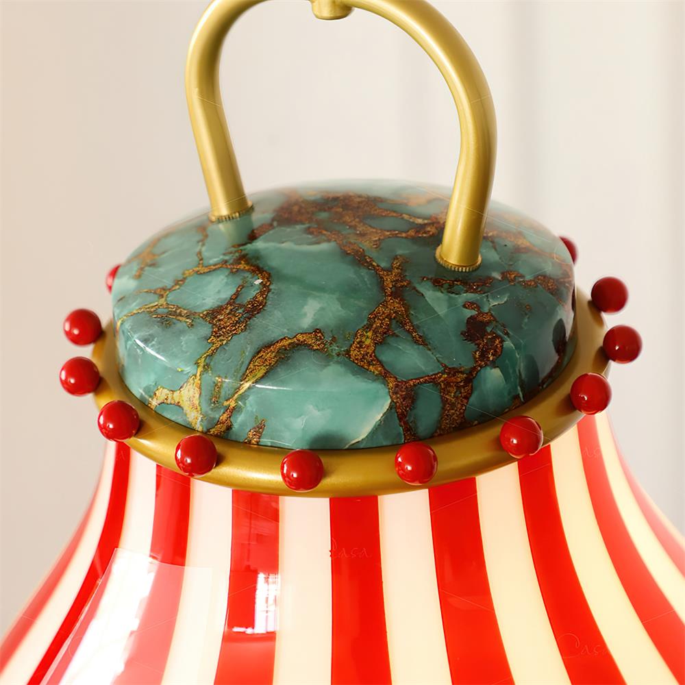 Lumen Circus | Glass Pendant Light with Vintage Striped Design | Elegant Kitchen Pendant Lighting for Cozy Spaces 7
