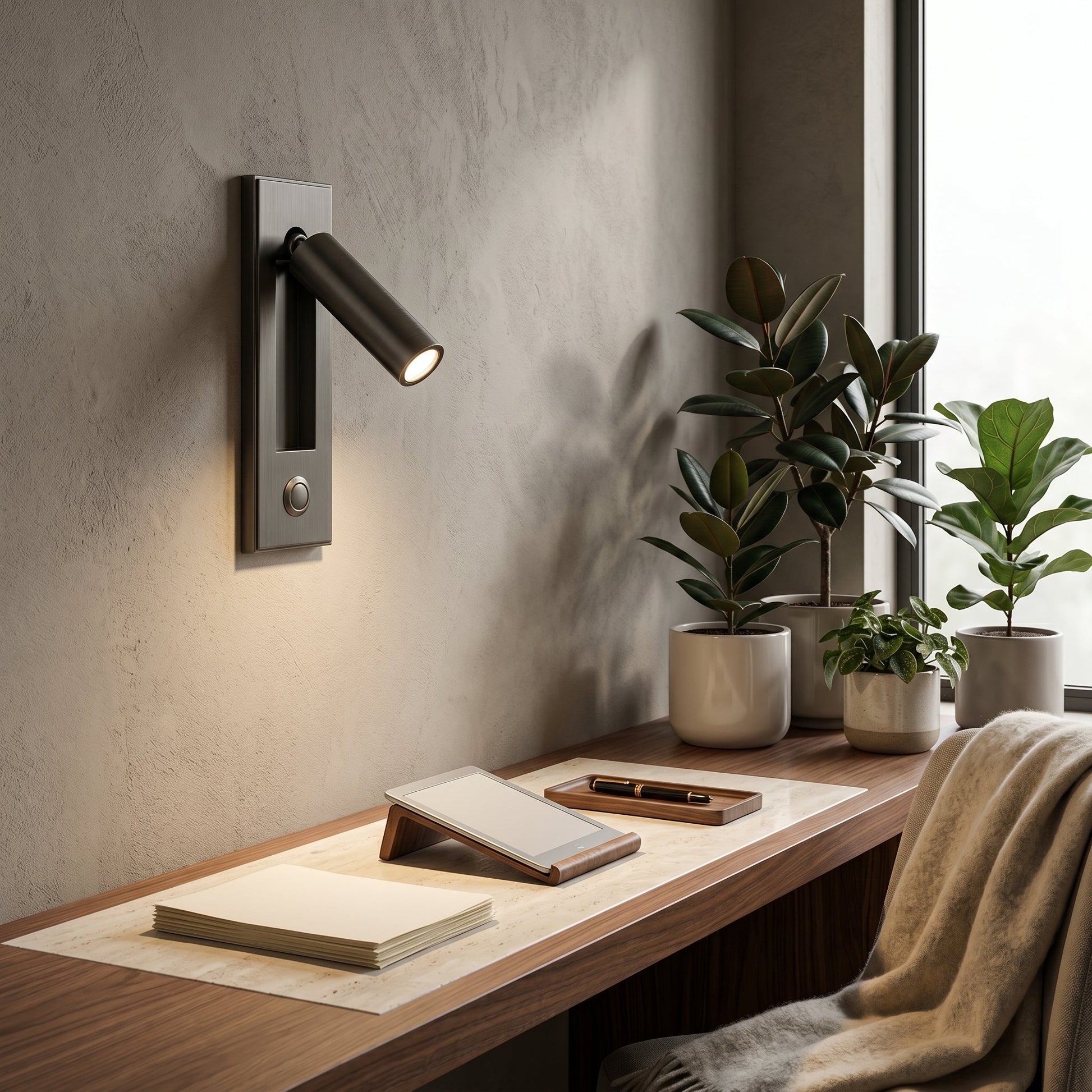 Lumen Collection | Bedside Wall Mounted Lights with Pull-Out Activation | Compact Design for Subtle Illumination 4