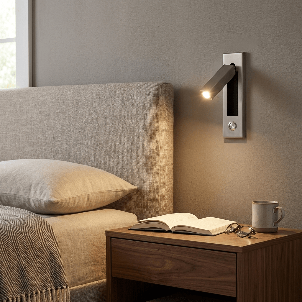 Lumen Collection | Bedside Wall Mounted Lights with Pull-Out Activation | Compact Design for Subtle Illumination 7