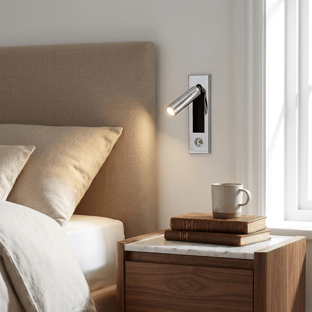 Lumen Collection | Bedside Wall Mounted Lights with Pull-Out Activation | Compact Design for Subtle Illumination 8
