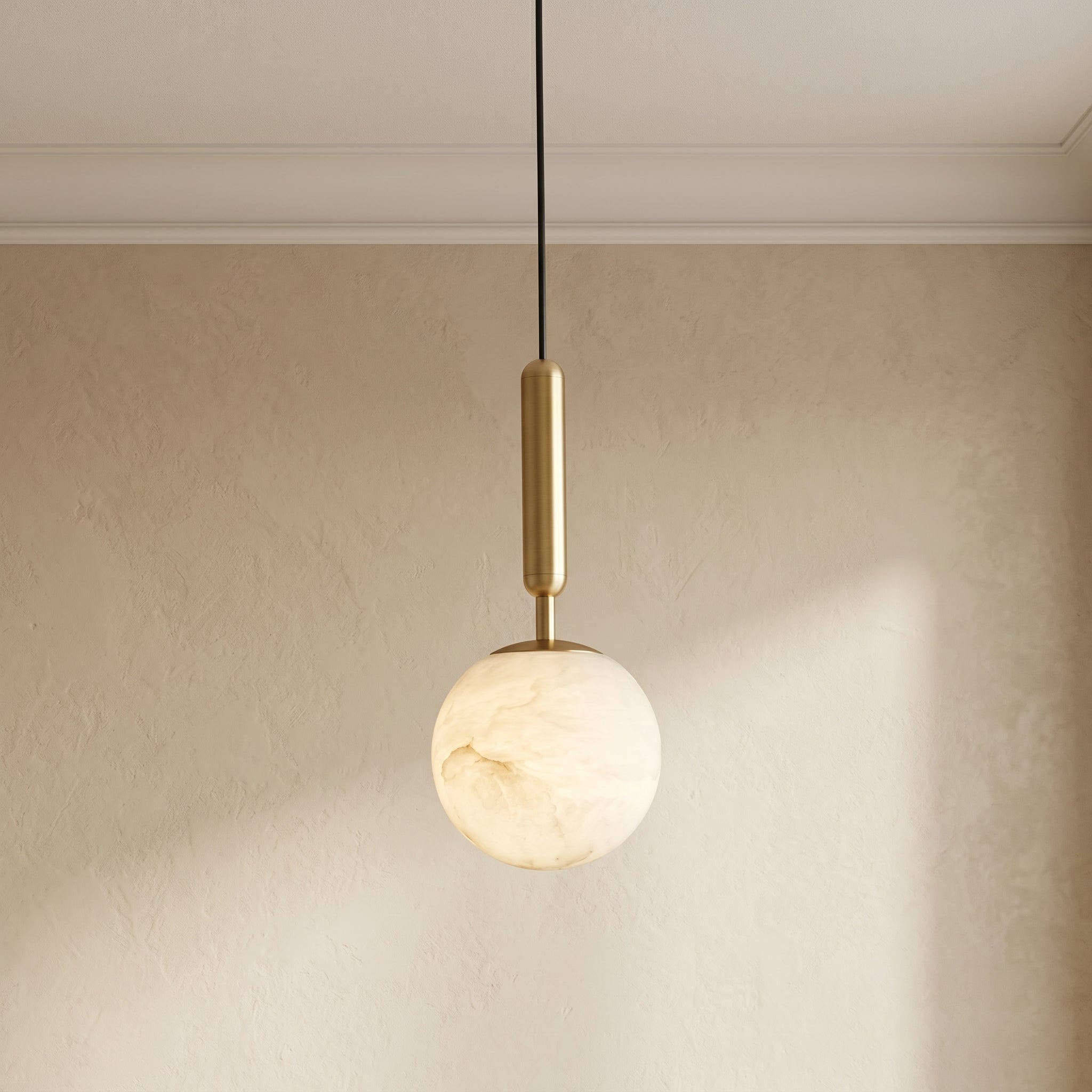 Lumen Alabaster Brass Dome Pendant | Dia4.7-5.9in | Single/Double
