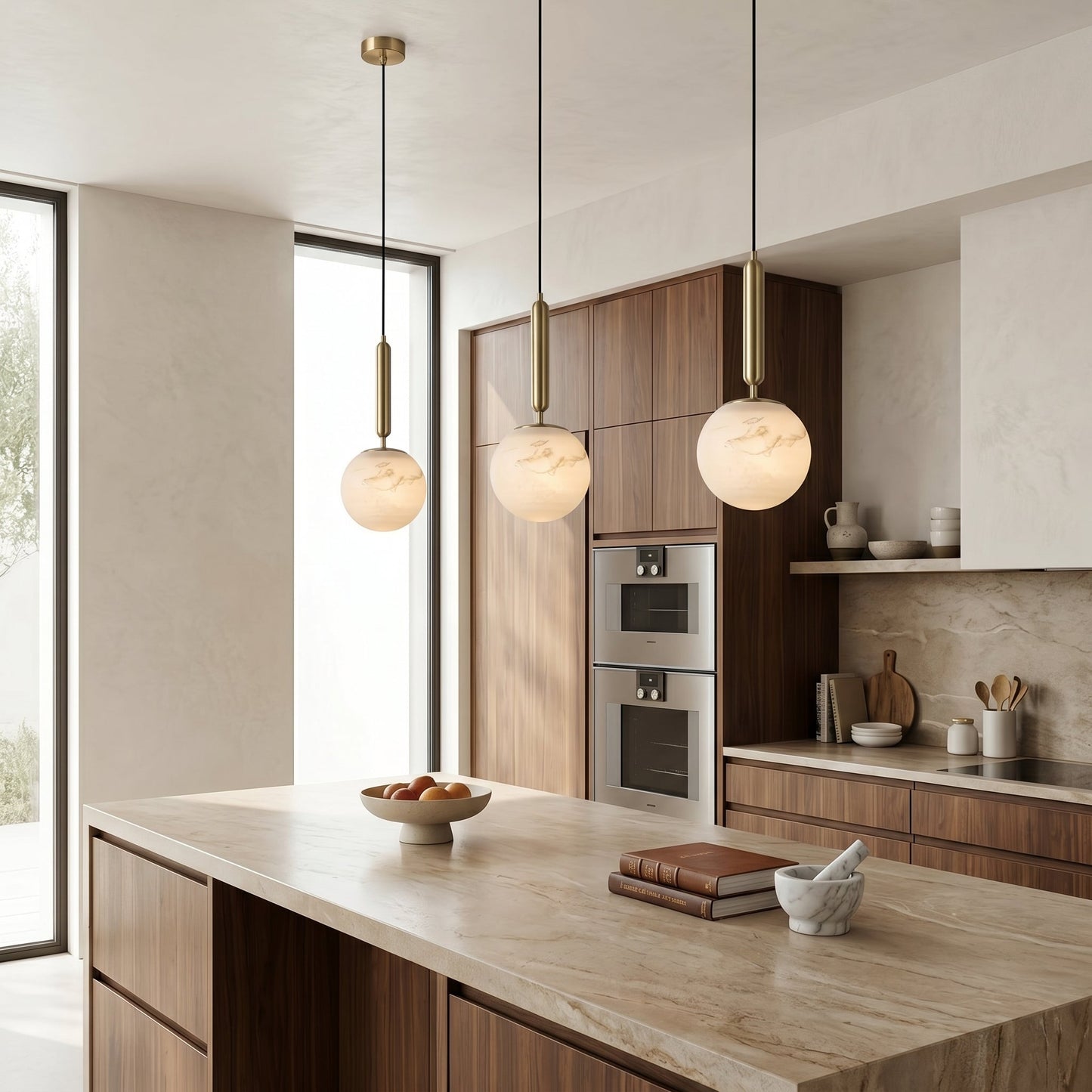 Lumen Collection | Brass Pendant Light with Architectural Dome Design | Adjustable Suspension for Versatile Illumination 2