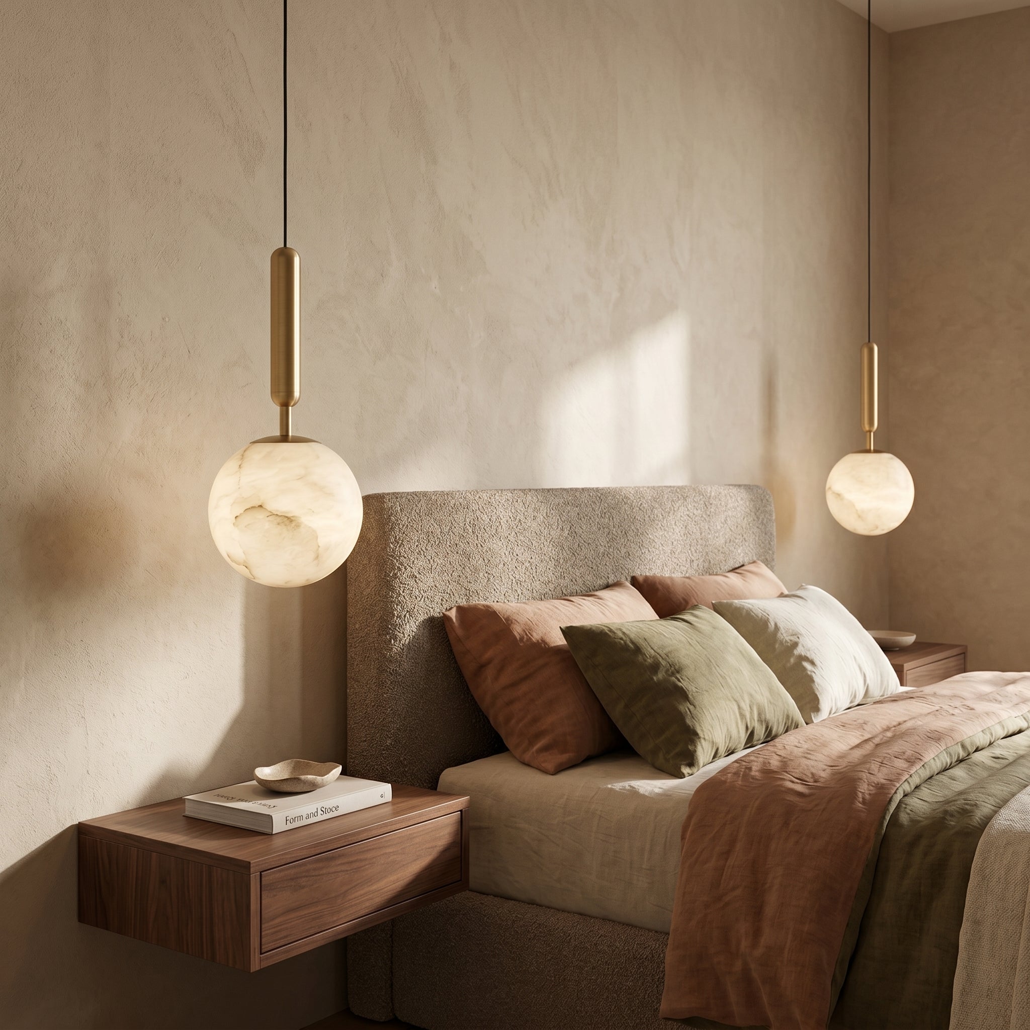 Lumen Alabaster Brass Dome Pendant | Dia4.7-5.9in | Single/Double