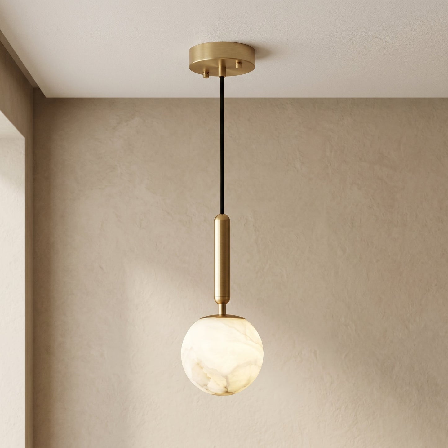 Lumen Collection | Brass Pendant Light with Architectural Dome Design | Adjustable Suspension for Versatile Illumination 5