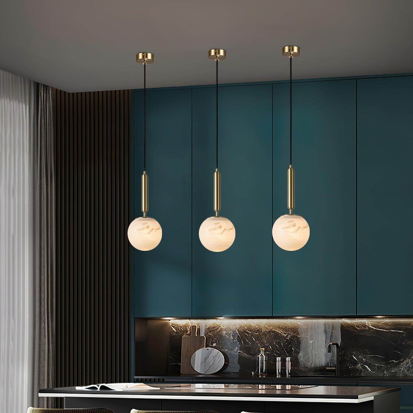 Lumen Collection | Brass Pendant Light with Architectural Dome Design | Adjustable Suspension for Versatile Illumination 8