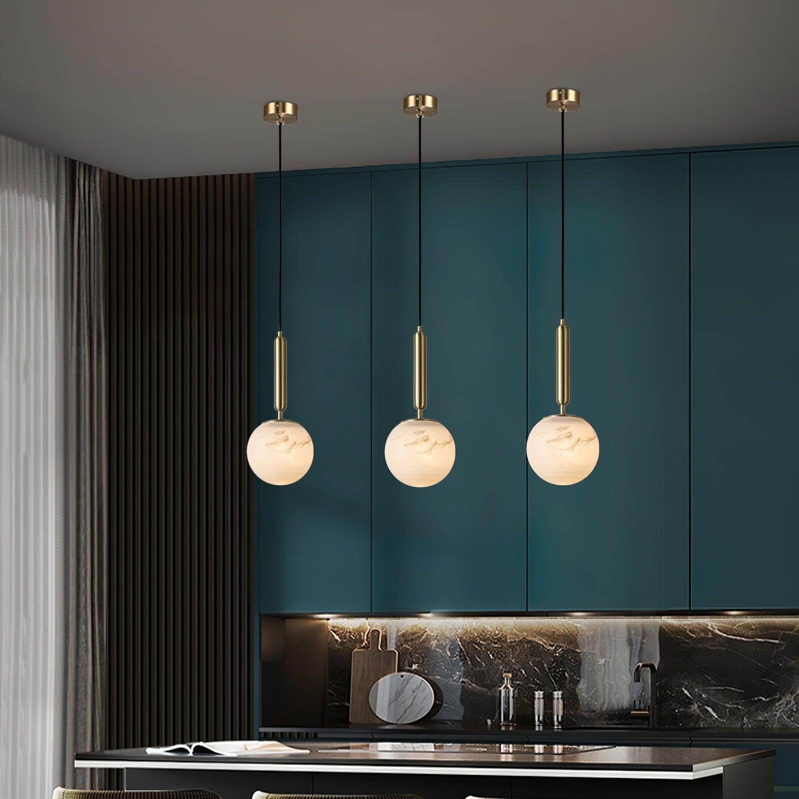 Lumen Collection | Brass Pendant Light with Architectural Dome Design | Adjustable Suspension for Versatile Illumination 8