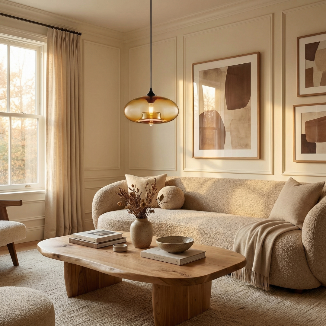 Lumen Collection | Glass Ball Pendant Light with Adjustable Height | Elegant Illumination for Modern Interiors 3