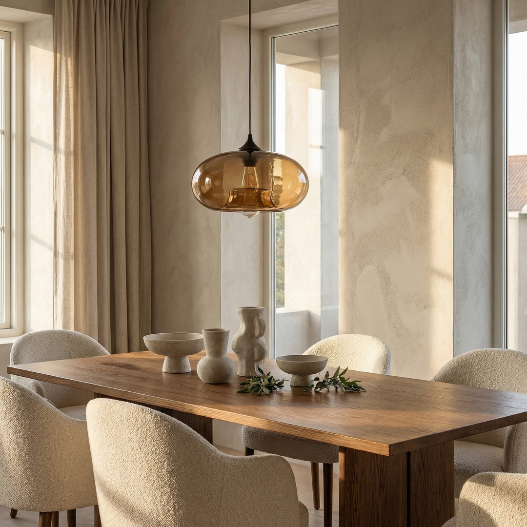 Lumen Collection | Glass Ball Pendant Light with Adjustable Height | Elegant Illumination for Modern Interiors 4