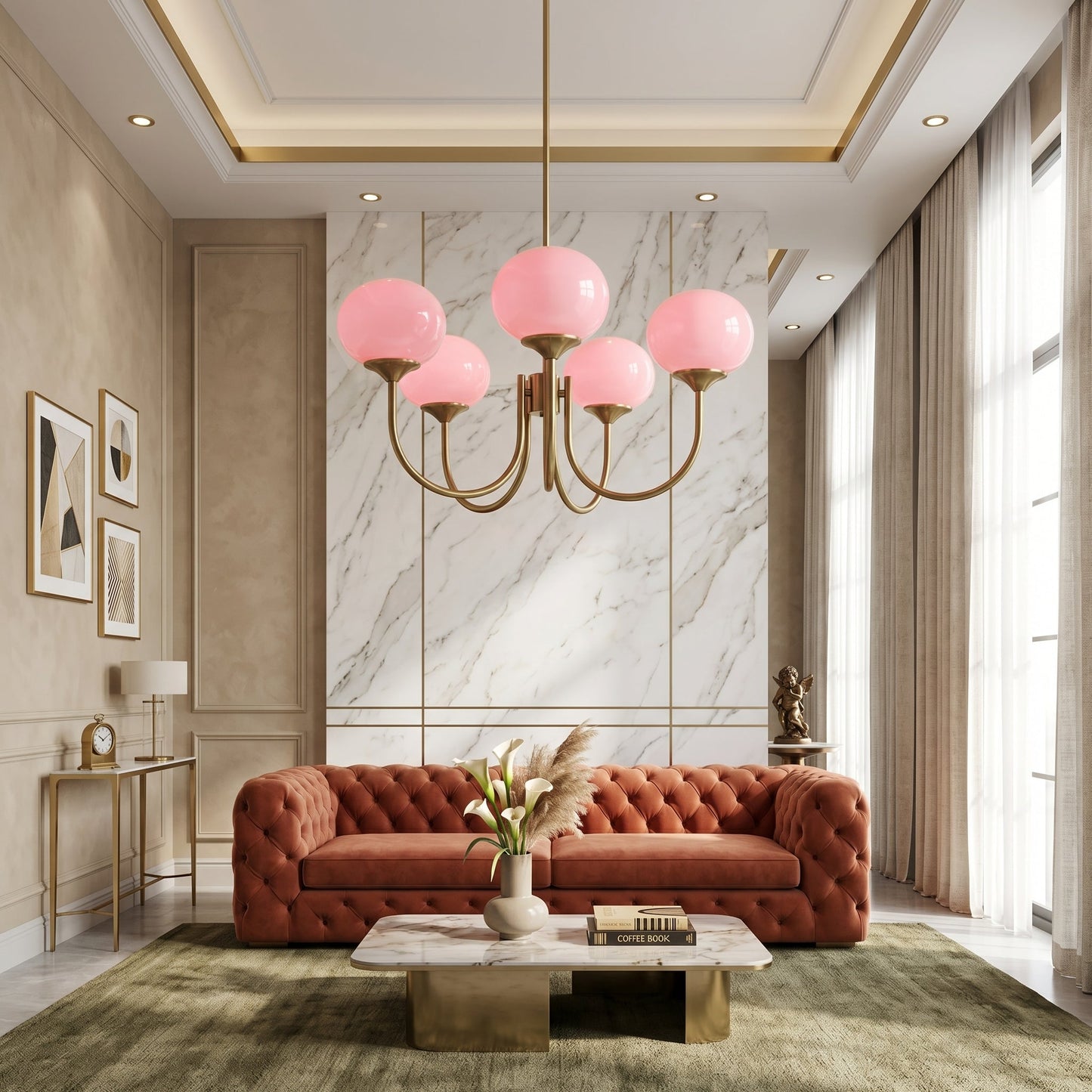 Lumen Collection | Glass Pendant Light with Adjustable Height & Soft Glow | Elegant Hanging Lights for Cozy Home Decor 1