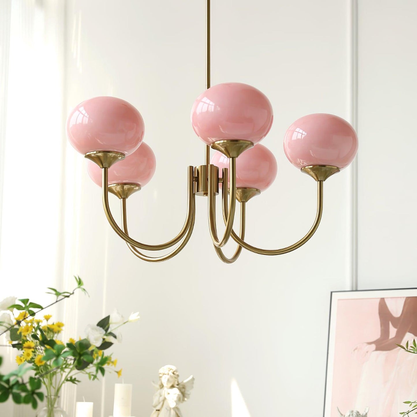 Lumen Collection | Glass Pendant Light with Adjustable Height & Soft Glow | Elegant Hanging Lights for Cozy Home Decor 2