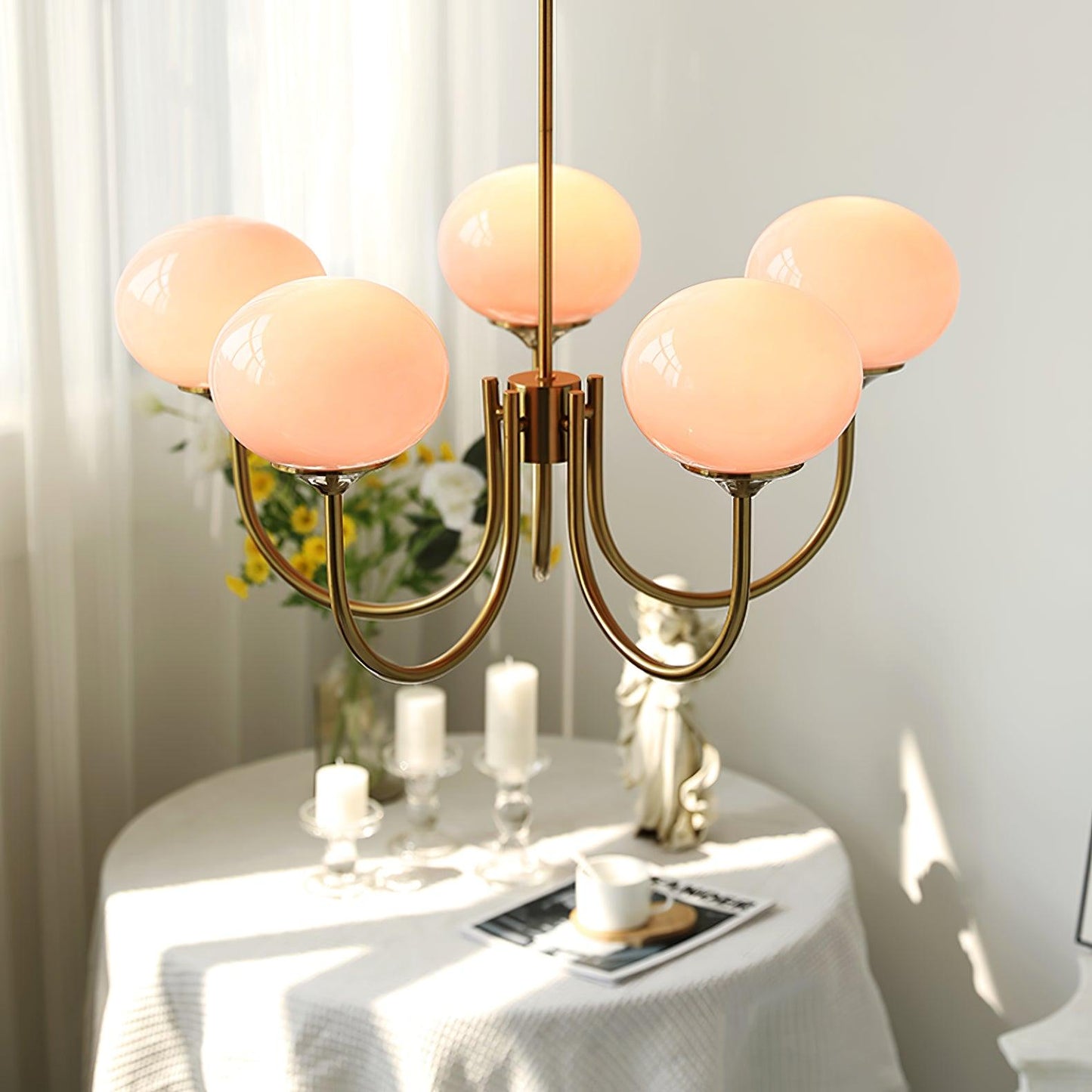 Lumen Collection | Glass Pendant Light with Adjustable Height & Soft Glow | Elegant Hanging Lights for Cozy Home Decor 5
