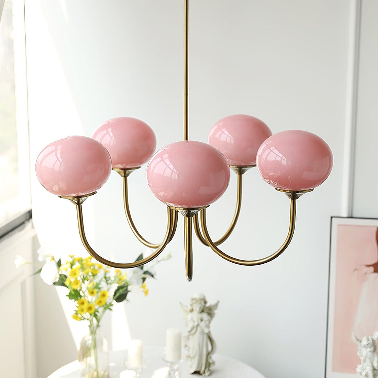Lumen Collection | Glass Pendant Light with Adjustable Height & Soft Glow | Elegant Hanging Lights for Cozy Home Decor 6