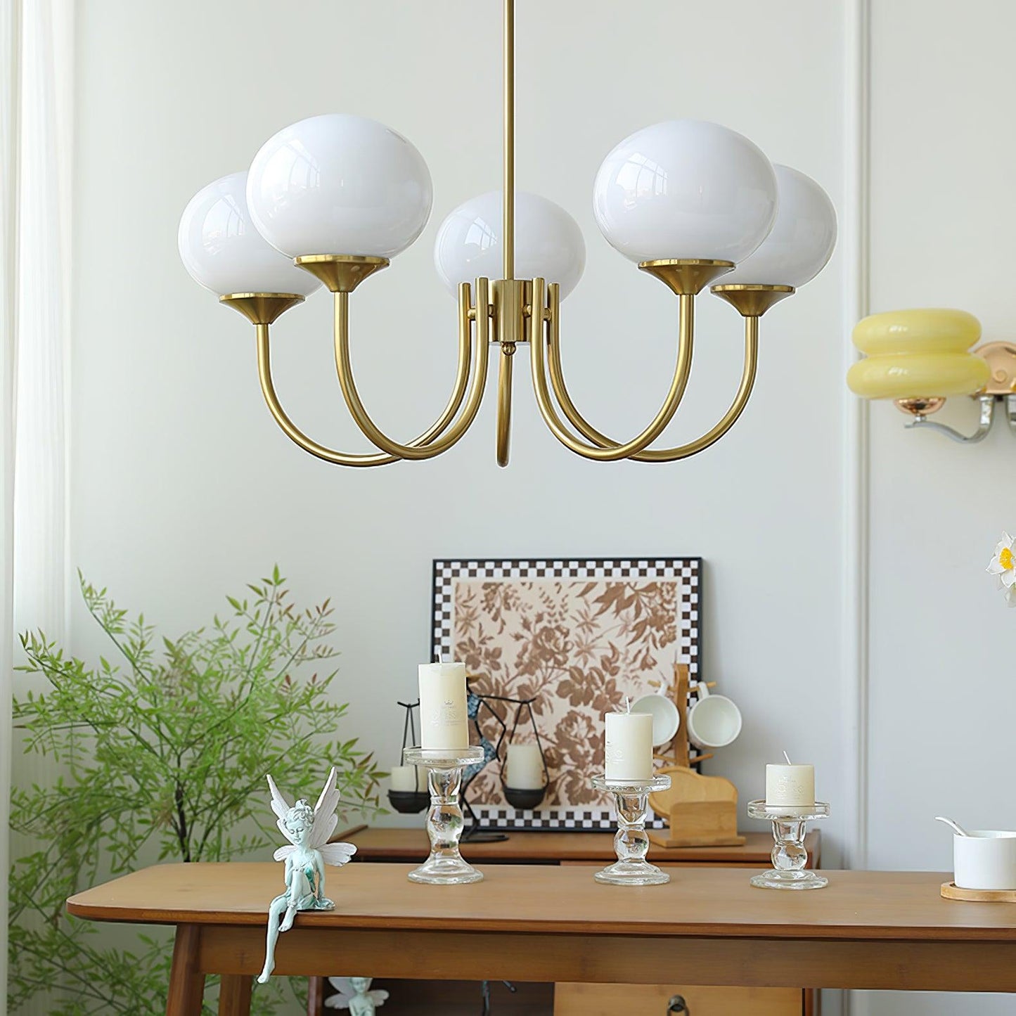 Lumen Collection | Glass Pendant Light with Adjustable Height & Soft Glow | Elegant Hanging Lights for Cozy Home Decor 8