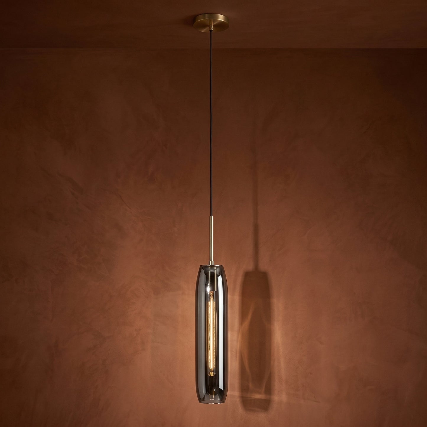 Lumen Collection | Glass Pendant Light with Brass Accents | Nordic Design for Soft Ambient Illumination 2
