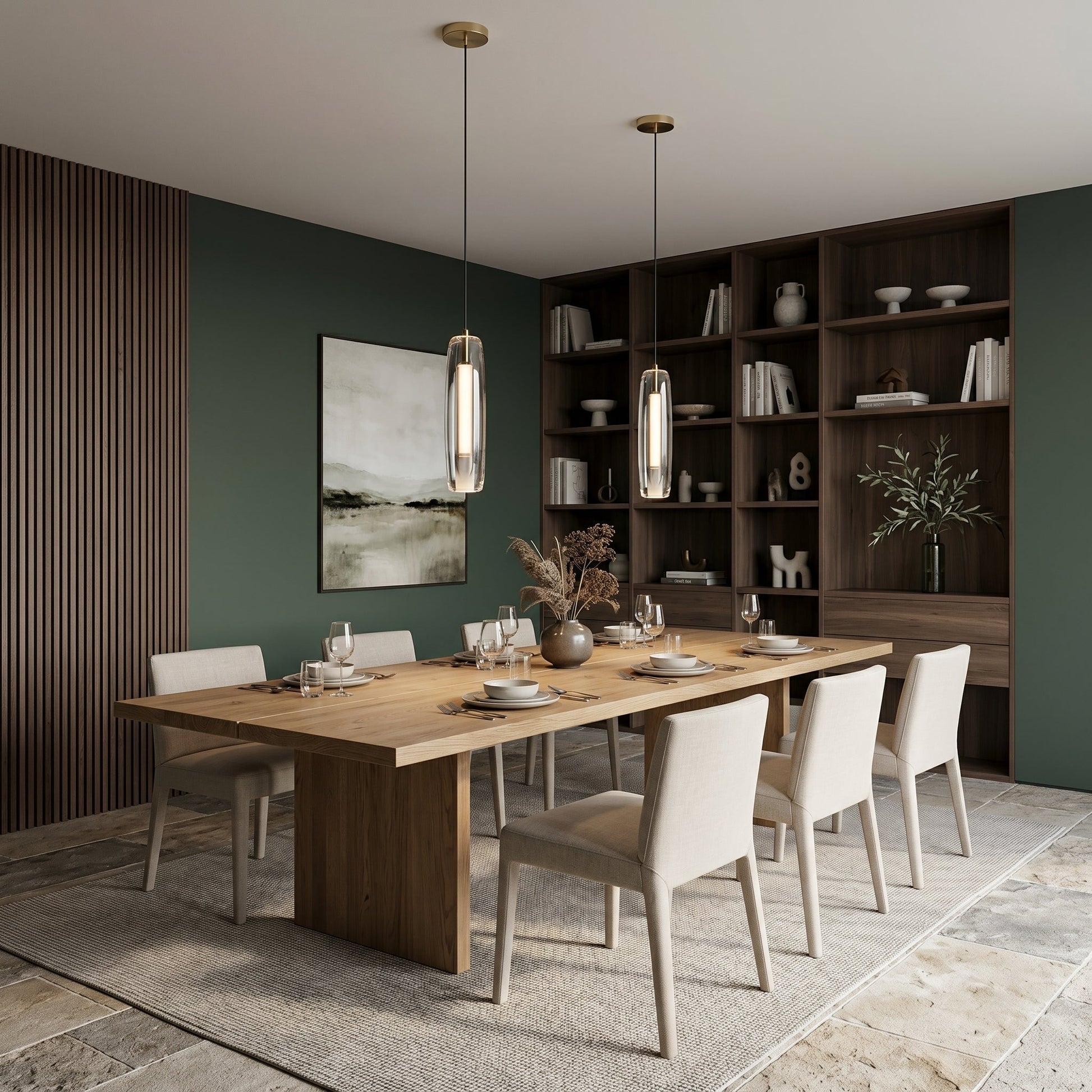 Lumen Collection | Glass Pendant Light with Brass Accents | Nordic Design for Soft Ambient Illumination 6