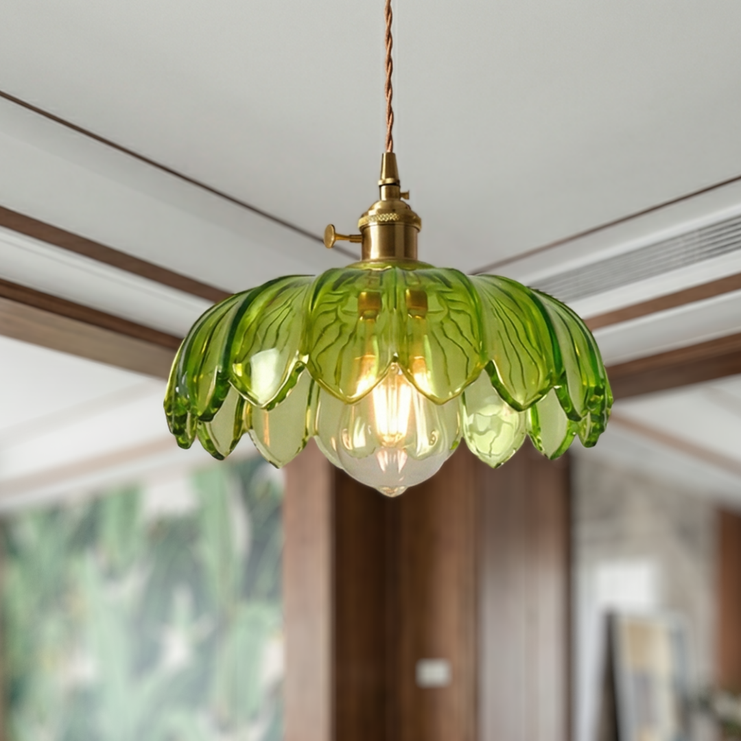 Lumen Collection | Glass Pendant Light with Bubble Texture | Adjustable Height for Warm Ambient Glow 0