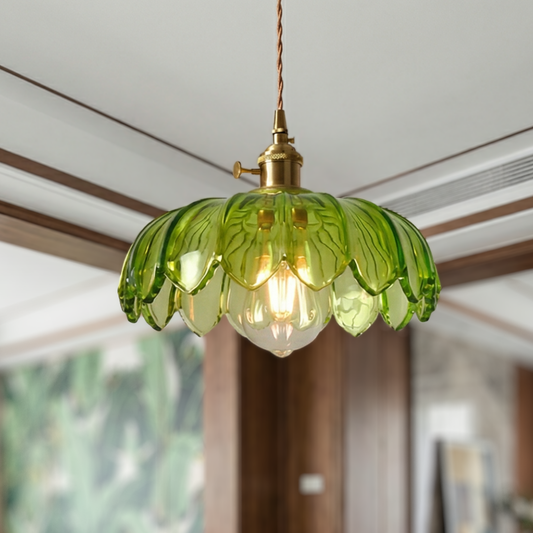 Lumen Collection | Glass Pendant Light with Bubble Texture | Adjustable Height for Warm Ambient Glow 0