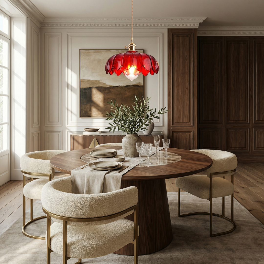 Lumen Collection | Glass Pendant Light with Bubble Texture | Adjustable Height for Warm Ambient Glow 3