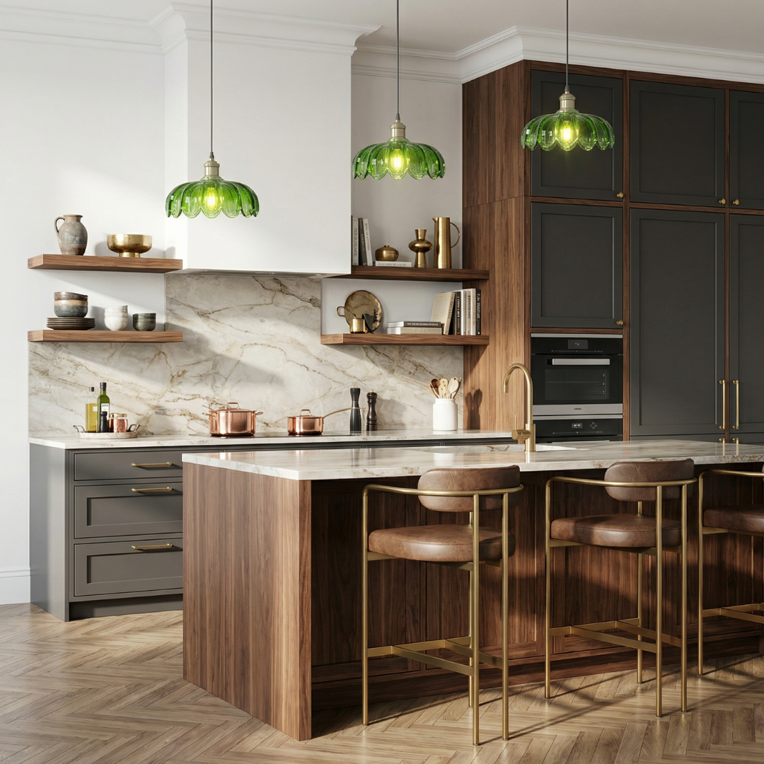 Lumen Collection | Glass Pendant Light with Bubble Texture | Adjustable Height for Warm Ambient Glow 5