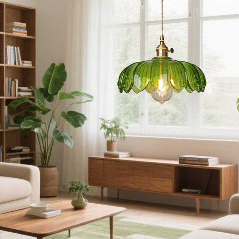 Lumen Collection | Glass Pendant Light with Bubble Texture | Adjustable Height for Warm Ambient Glow 7