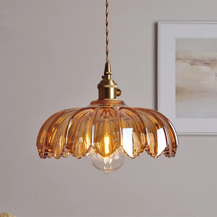 Lumen Collection | Glass Pendant Light with Bubble Texture | Adjustable Height for Warm Ambient Glow 9