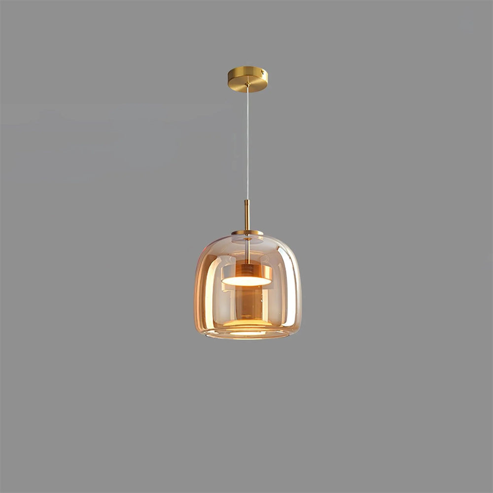 Lumen Collection | Glass Pendant Light with Elegant Dome Design | Modern Kitchen Lighting for Ambient Illumination 8