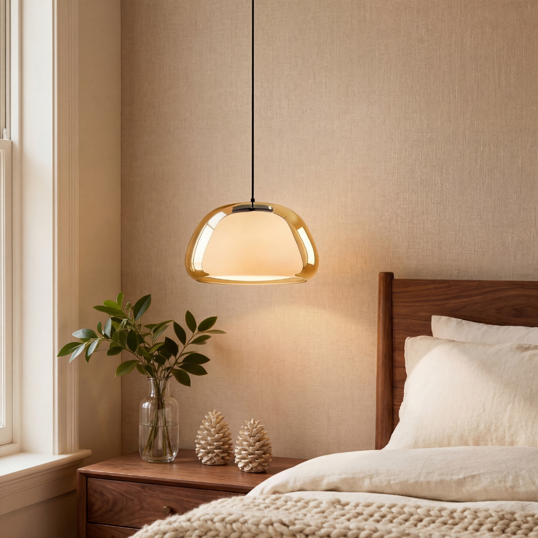 Lumen Collection | Glass Pendant Light with Translucent Shade | Modern Design for Warm Ambient Lighting 1