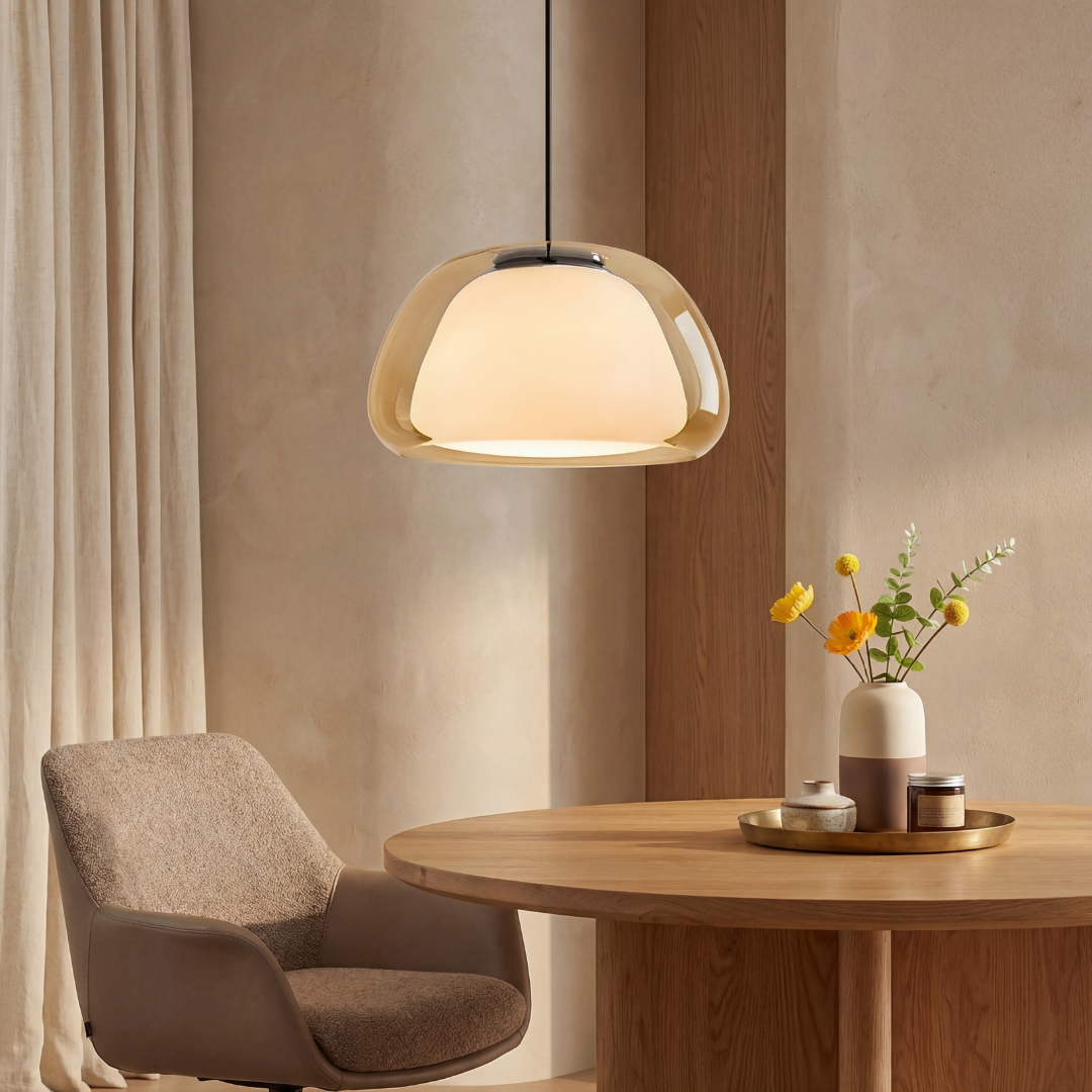 Lumen Collection | Glass Pendant Light with Translucent Shade | Modern Design for Warm Ambient Lighting 2
