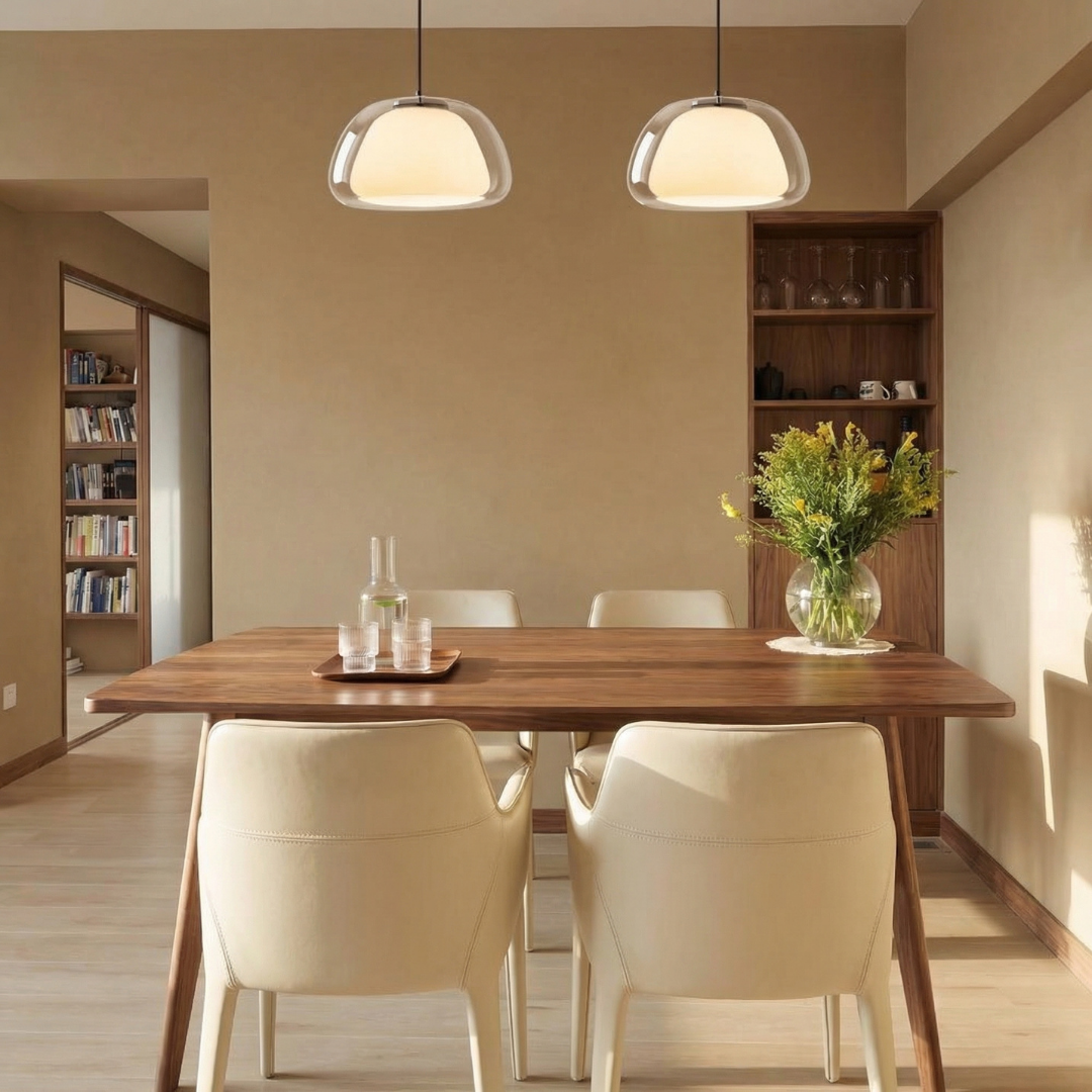 Lumen Collection | Glass Pendant Light with Translucent Shade | Modern Design for Warm Ambient Lighting 3