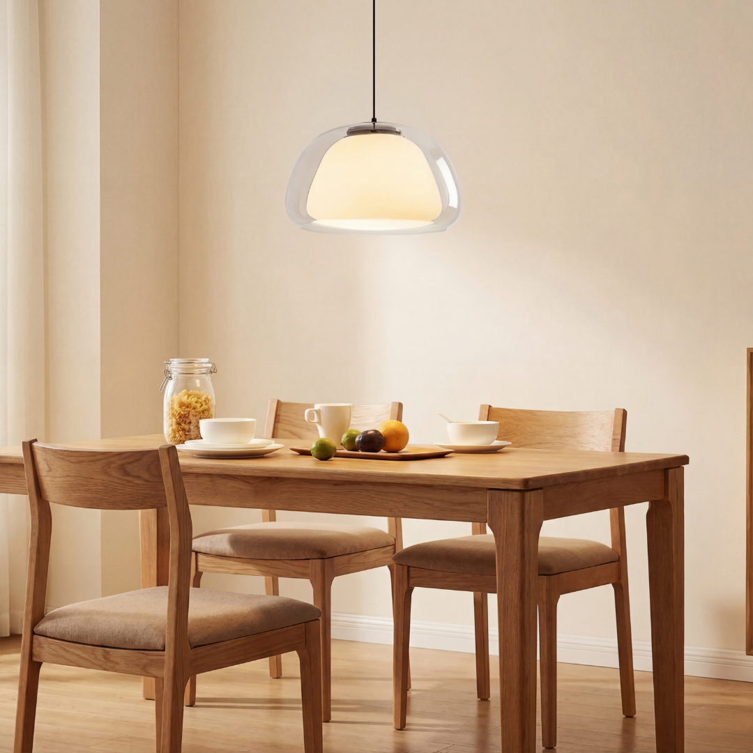 Lumen Collection | Glass Pendant Light with Translucent Shade | Modern Design for Warm Ambient Lighting 5