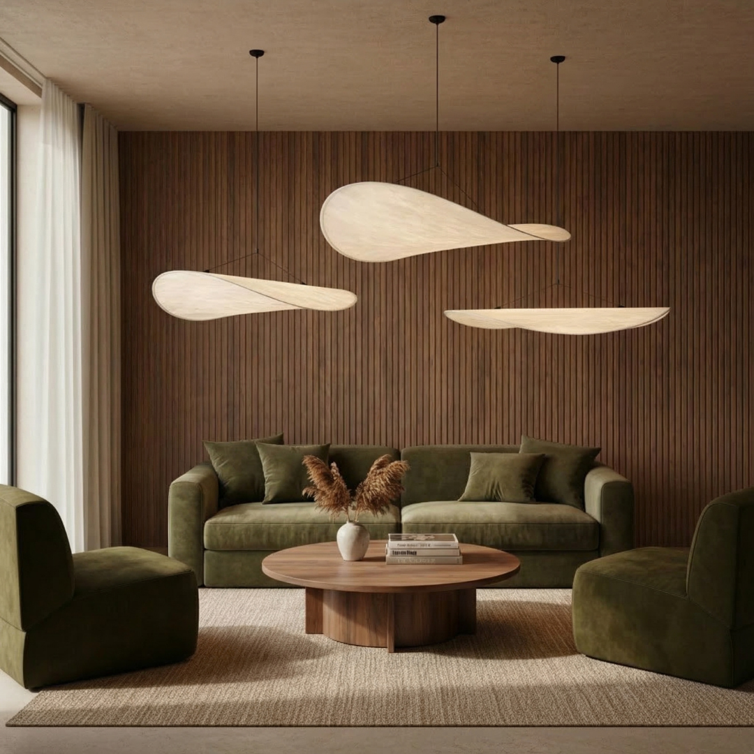 Lumen Collection | Japandi Silk Pendant Light with Soft Glow | Minimalist Design for Calm Interiors 0