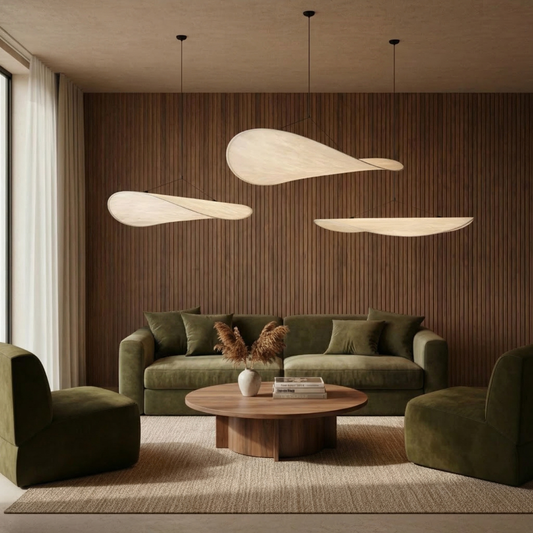 Lumen Collection | Japandi Silk Pendant Light with Soft Glow | Minimalist Design for Calm Interiors 0