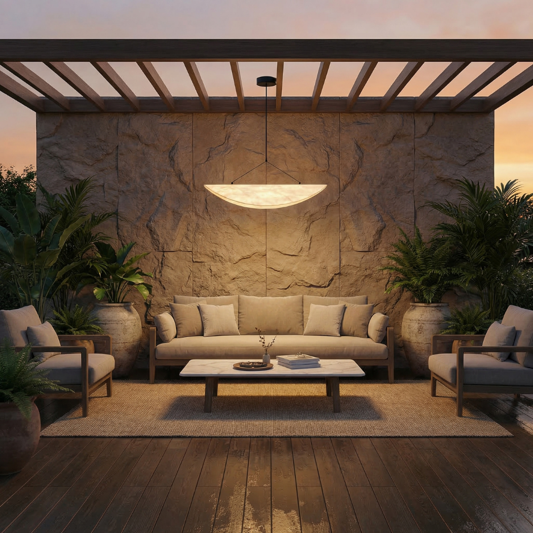 Lumen Collection | Japandi Silk Pendant Light with Soft Glow | Minimalist Design for Calm Interiors 6